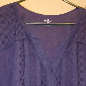 Erika Ladies button down in Deep Navy (1X)